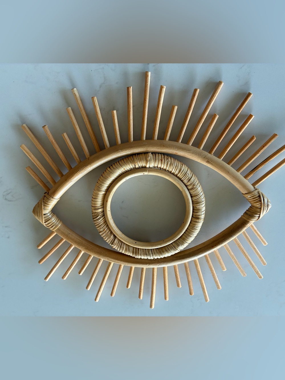Natural Rattan Eye Wall Decor 14 x 14in